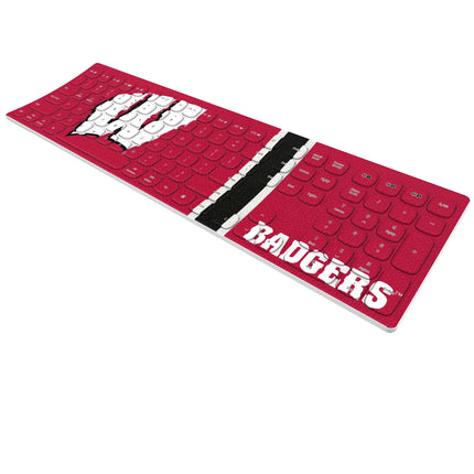 University of Wisconsin Badgers Stripe Curved Wireless Keyboard