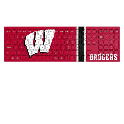 University of Wisconsin Badgers Stripe Curved Wireless Keyboard