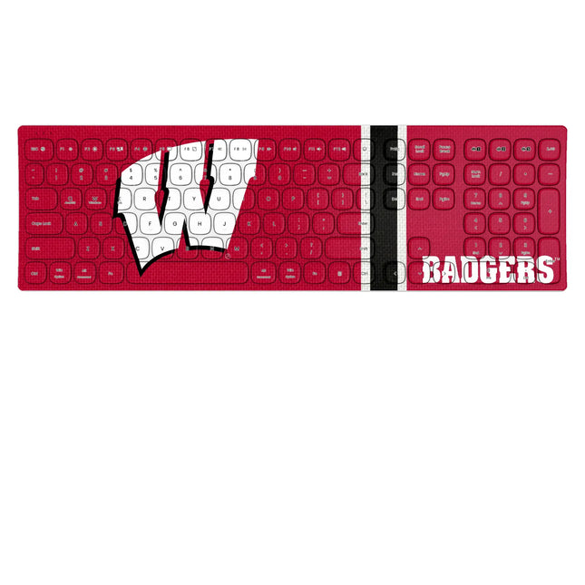 University of Wisconsin Badgers Stripe Curved Wireless Keyboard
