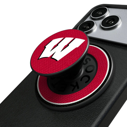 University of Wisconsin Badgers Stripe PopSockets Magnetic Phone Grip and Stand