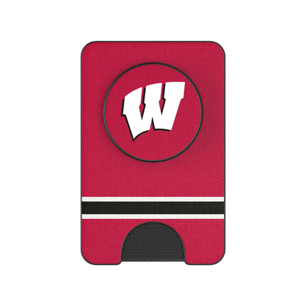 University of Wisconsin Badgers Stripe PopSockets MagSafe-Compatible PopWallet+
