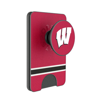 University of Wisconsin Badgers Stripe PopSockets MagSafe-Compatible PopWallet+