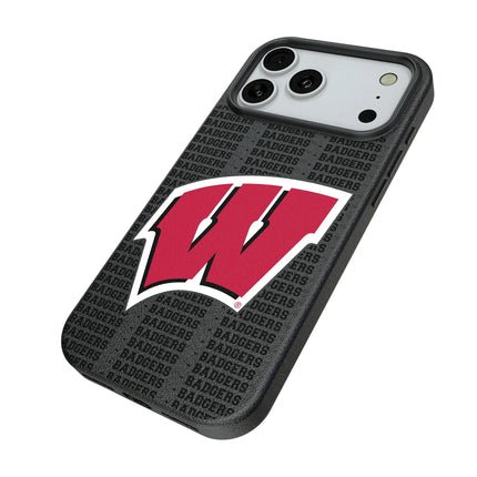 University of Wisconsin Badgers Text Backdrop MagSafe Compatible Phone Case for Apple iPhone