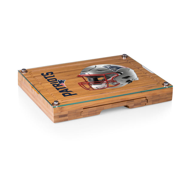 New England Patriots - Concerto Glass Top Cheese Cutting Board & Tools Set