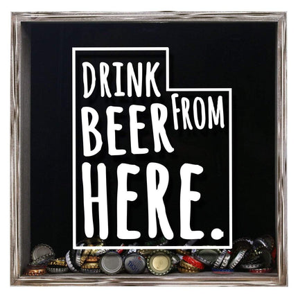 Utah Drink Beer From Here Beer Cap Shadow Box
