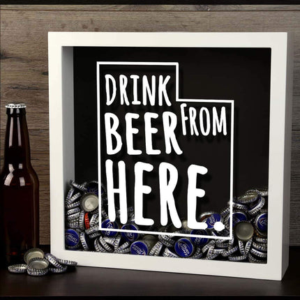 Utah Drink Beer From Here Beer Cap Shadow Box