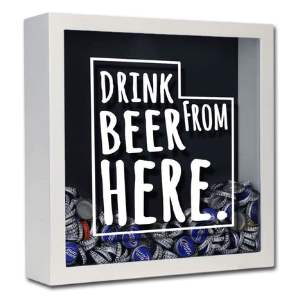 Utah Drink Beer From Here Beer Cap Shadow Box