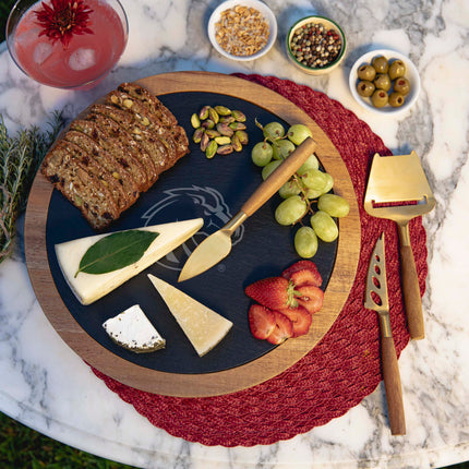 Boise State Broncos Acacia & Slate Serving Board with Cheese Tools