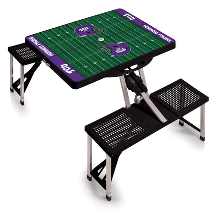 TCU Horned Frogs Football Field Picnic Table Folding Table with Seats