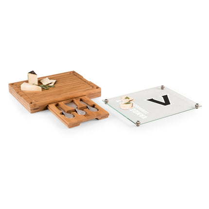 Vanderbilt Commodores Glass Top Cheese Cutting Board & Tools Set