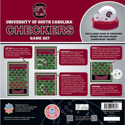 South Carolina Gamecocks Checkers Board Game