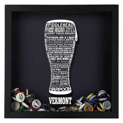 Vermont Beer Typography Shadow Box