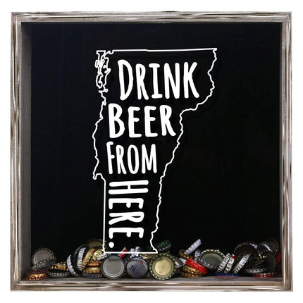 Vermont Drink Beer From Here Beer Cap Shadow Box