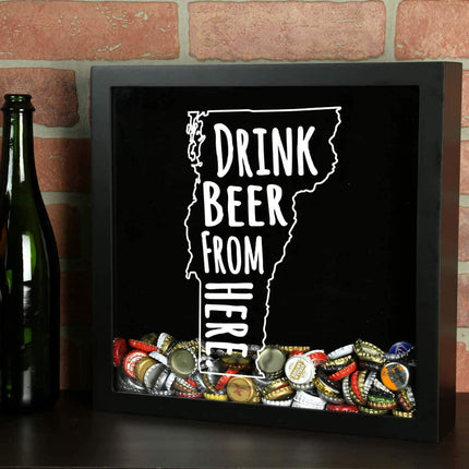 Vermont Drink Beer From Here Beer Cap Shadow Box