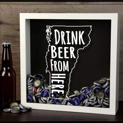 Vermont Drink Beer From Here Beer Cap Shadow Box