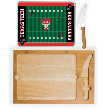 Texas Tech Red Raiders Football Field Cutting Board & Knife Set