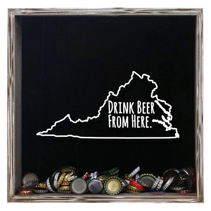 Virginia Drink Beer From Here Beer Cap Shadow Box