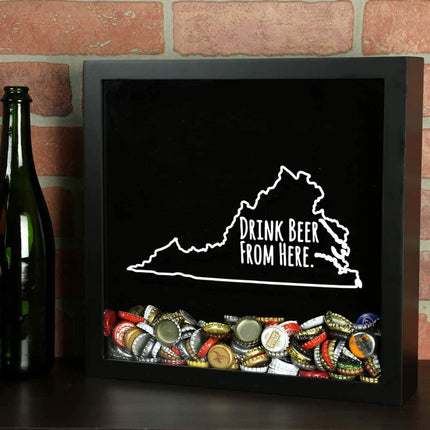 Virginia Drink Beer From Here Beer Cap Shadow Box
