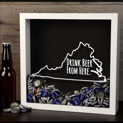 Virginia Drink Beer From Here Beer Cap Shadow Box