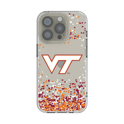 Virginia Tech Hokies Confetti Clear Phone Case for Apple iPhone