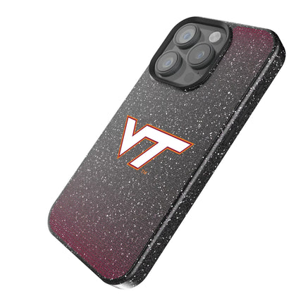 Virginia Tech Hokies Linen Black Bling Phone Case for Apple iPhone