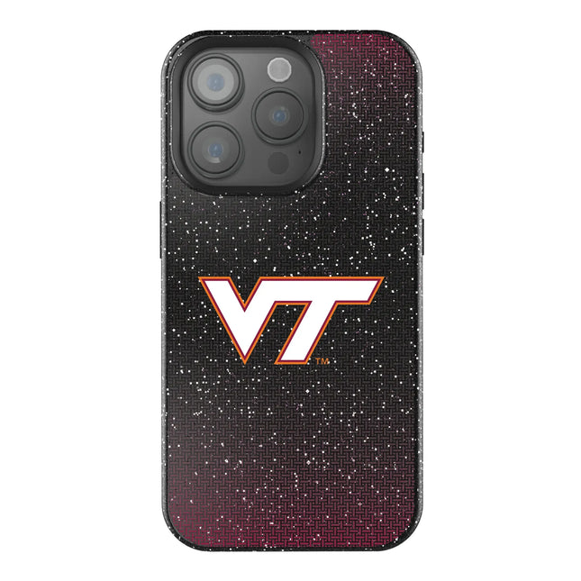 Virginia Tech Hokies Linen Black Bling Phone Case for Apple iPhone
