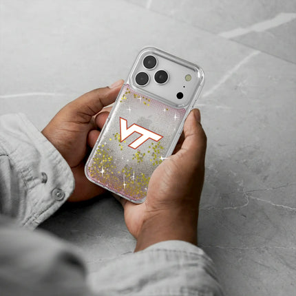 Virginia Tech Hokies Linen Glitter Phone Case for Apple iPhone