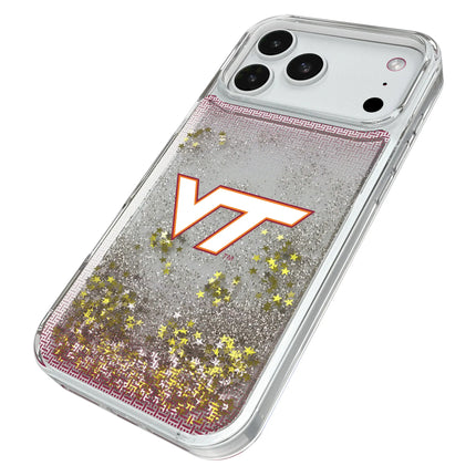 Virginia Tech Hokies Linen Glitter Phone Case for Apple iPhone