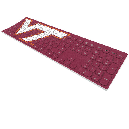 Virginia Tech Hokies Solid Curved Wireless Keyboard