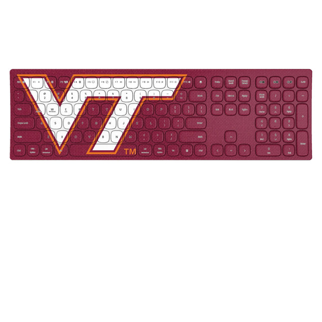 Virginia Tech Hokies Solid Curved Wireless Keyboard