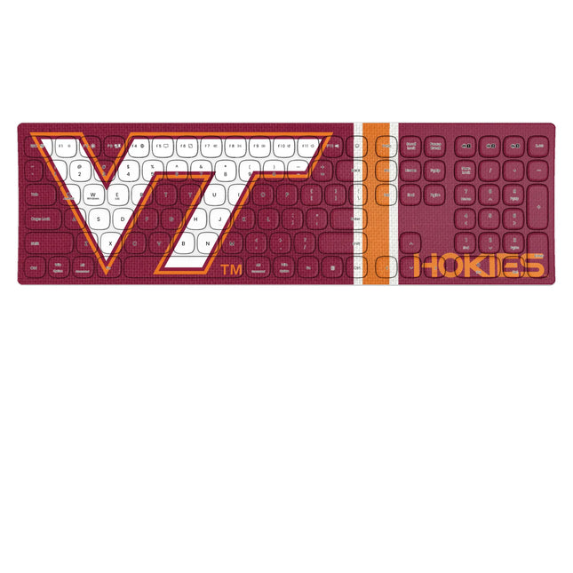 Virginia Tech Hokies Stripe Curved Wireless Keyboard