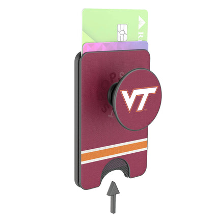 Virginia Tech Hokies Stripe PopSockets MagSafe-Compatible PopWallet+