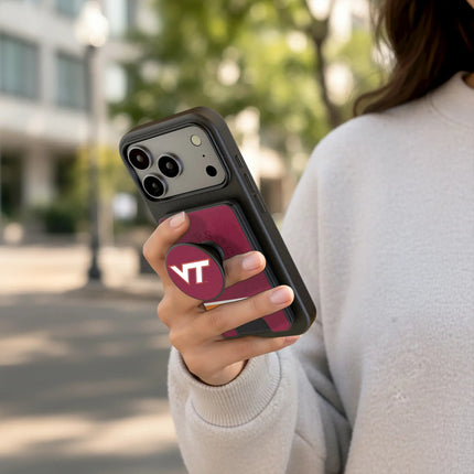 Virginia Tech Hokies Stripe PopSockets MagSafe-Compatible PopWallet+
