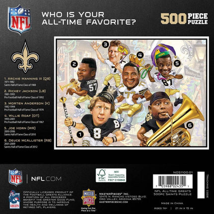 New Orleans Saints - All Time Greats 500 Piece Jigsaw Puzzle