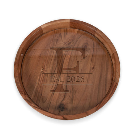 Monogram - Barista Serving Tray with Glass Insert