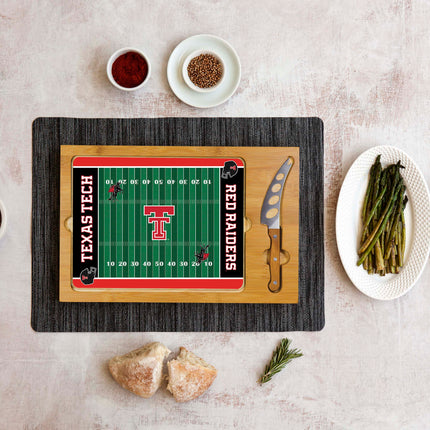 Texas Tech Red Raiders Football Field Cutting Board & Knife Set
