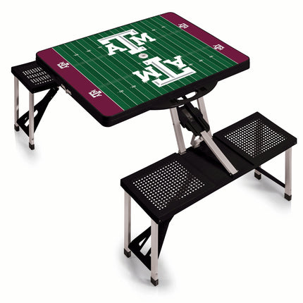 Texas A&M Aggies Football Field Picnic Table Folding Table with Seats
