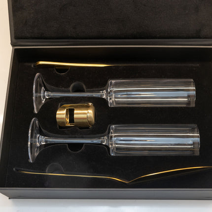 Arbane Champagne Glass Set with Cake Knife