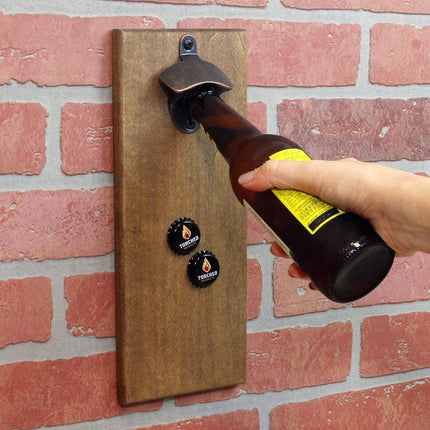 Wall Mounted Magnetic Bottle Opener - Holds over 100 Caps