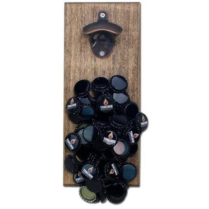 Wall Mounted Magnetic Bottle Opener - Holds over 100 Caps