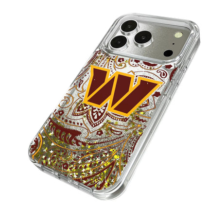 Washington Commanders Paisley Glitter Phone Case for Apple iPhone