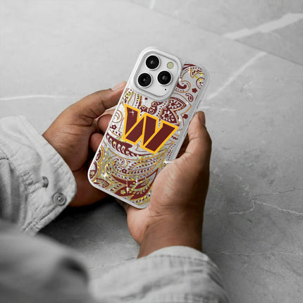 Washington Commanders Paisley Glitter Phone Case for Apple iPhone