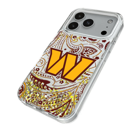 Washington Commanders Paisley Glitter Phone Case for Apple iPhone