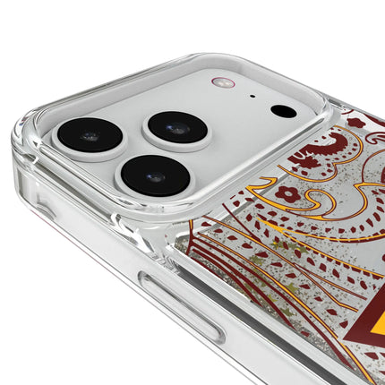 Washington Commanders Paisley Glitter Phone Case for Apple iPhone