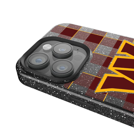 Washington Commanders Plaid Black Bling Phone Case for Apple iPhone