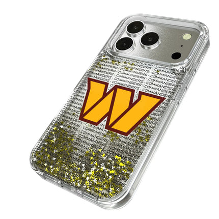 Washington Commanders Text Backdrop Glitter Phone Case for Apple iPhone