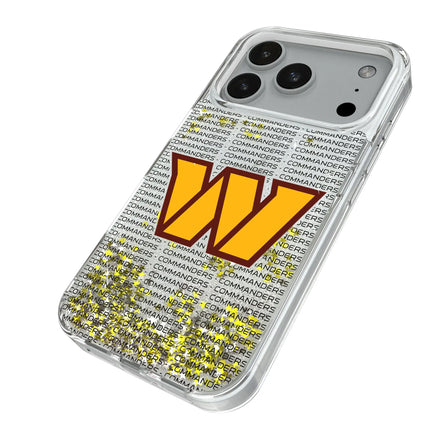 Washington Commanders Text Backdrop Glitter Phone Case for Apple iPhone