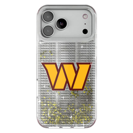 Washington Commanders Text Backdrop Glitter Phone Case for Apple iPhone