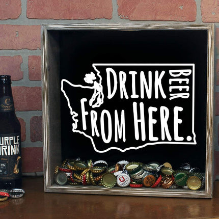 Washington Drink Beer From Here Beer Cap Shadow Box