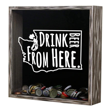 Washington Drink Beer From Here Beer Cap Shadow Box